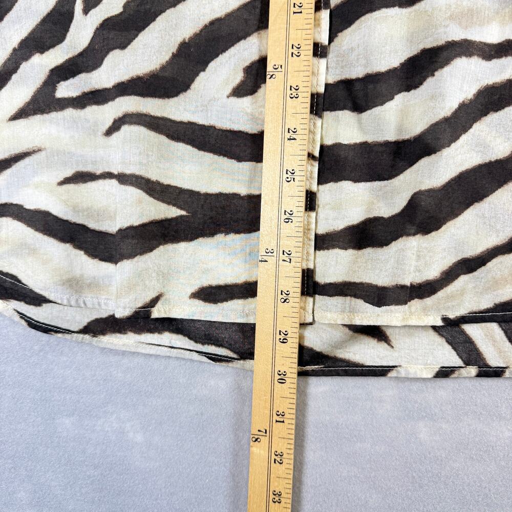 Lauren Ralph Lauren zebra print button down - cotton lightweight safari size XL - Picture 5 of 6